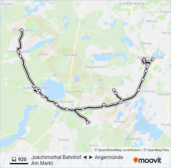 Buslinie 920 Karte