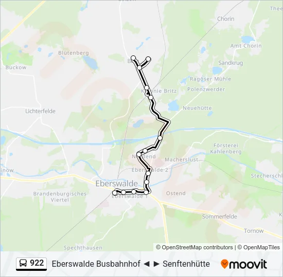 922 Bus Line Map