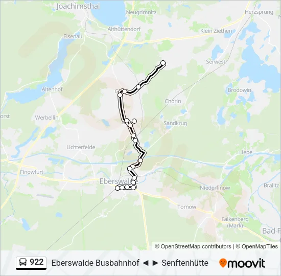 922 Bus Line Map