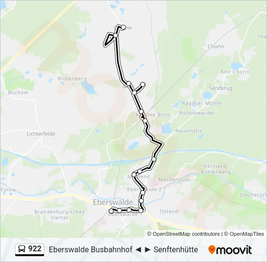 922 Bus Line Map