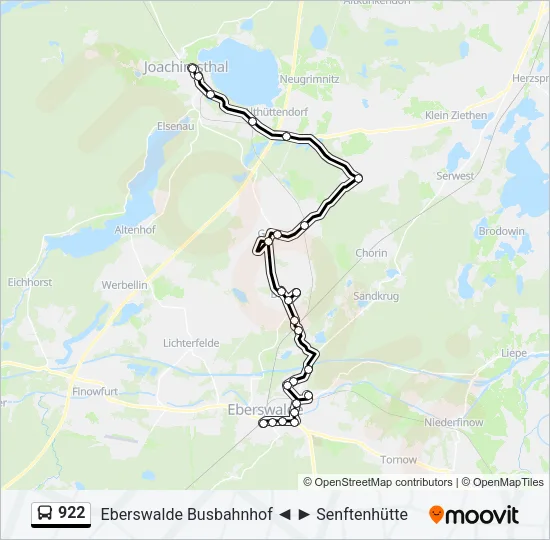 922 Bus Line Map