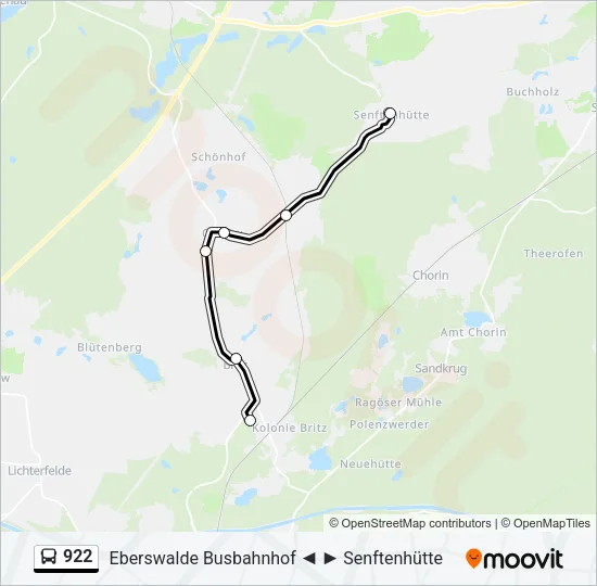 922 Bus Line Map
