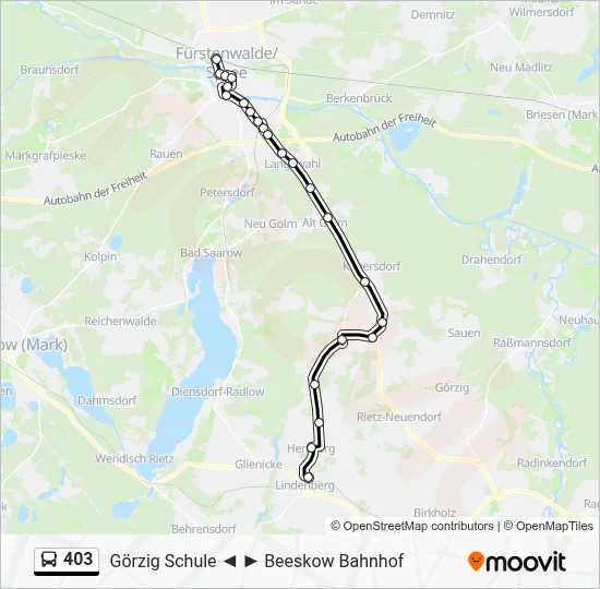Buslinie 403 Karte