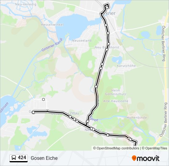 424 bus Line Map