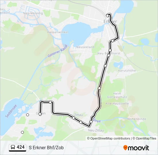 424 Bus Line Map