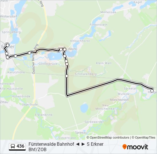 Buslinie 436 Karte