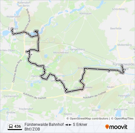 Buslinie 436 Karte