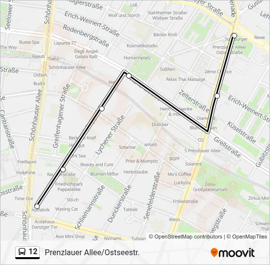 12 Bus Line Map