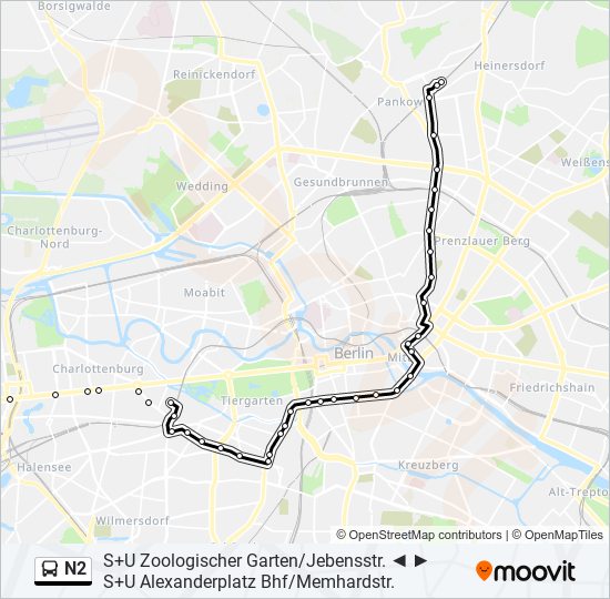 N2 bus Line Map
