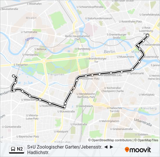 Автобус N2: карта маршрута