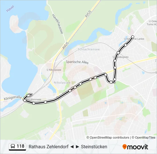 118 Bus Line Map