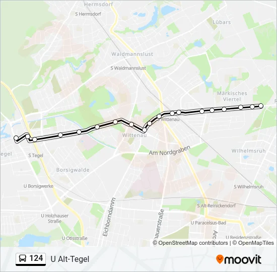 Автобус 124: карта маршрута
