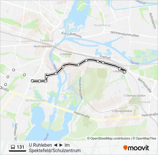 131 Bus Line Map