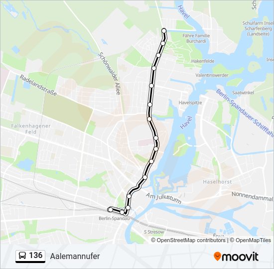 136 bus Line Map