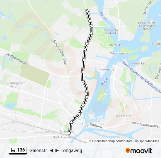 136 Bus Line Map