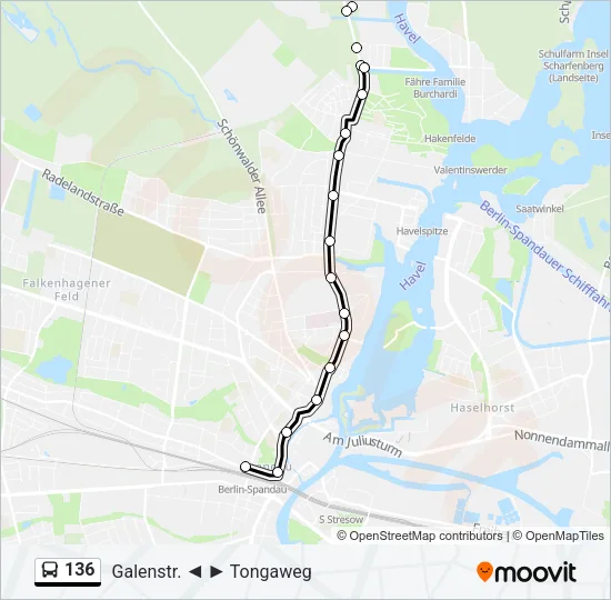 136 Bus Line Map