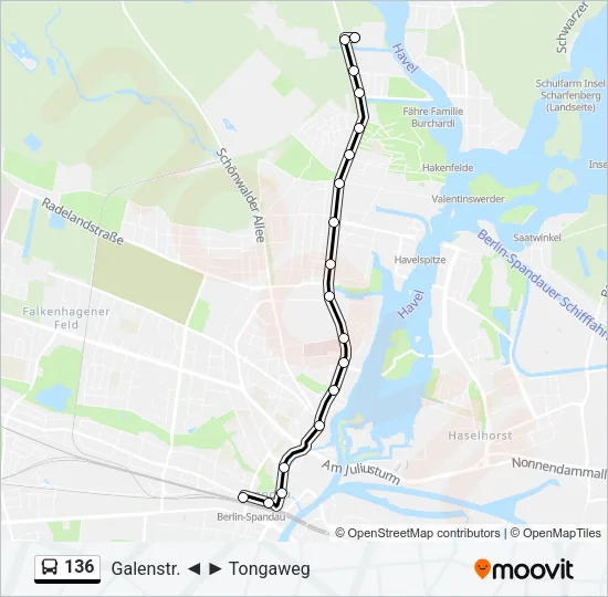 136 Bus Line Map