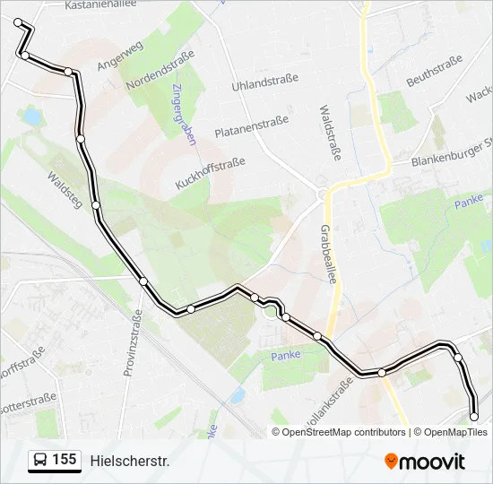 155 Bus Line Map