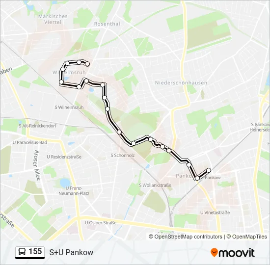 155 Bus Line Map