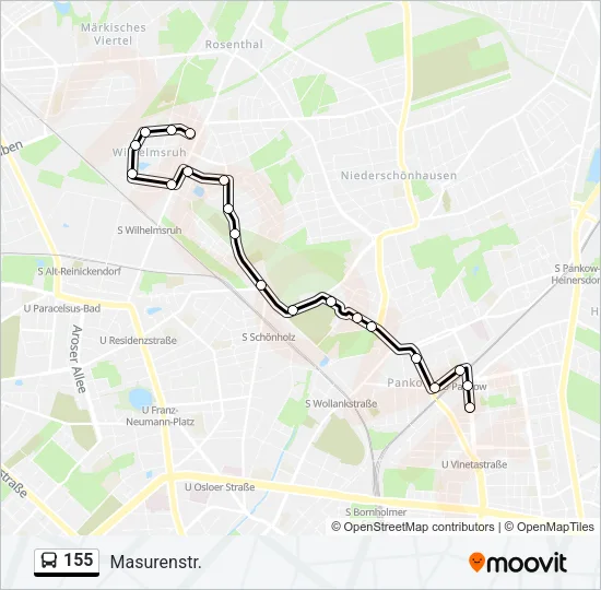 155 Bus Line Map