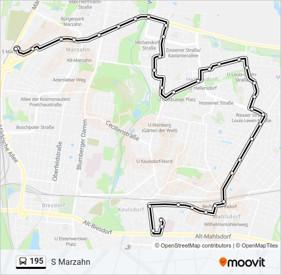 195 bus Line Map