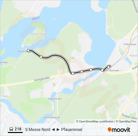 218 Bus Line Map