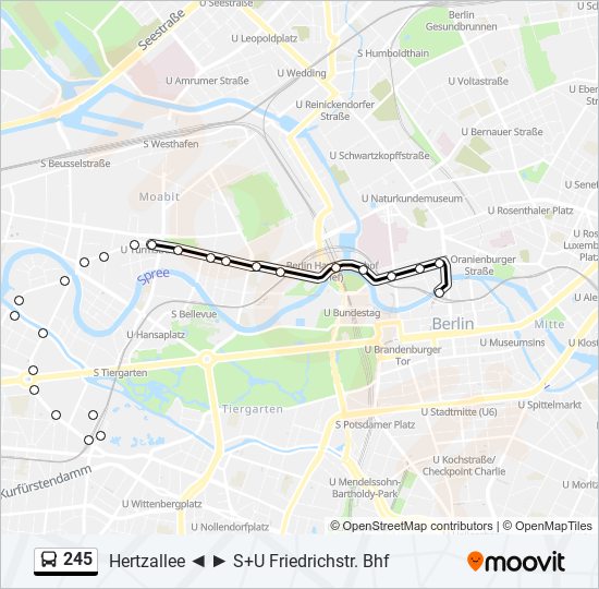 245 bus Line Map