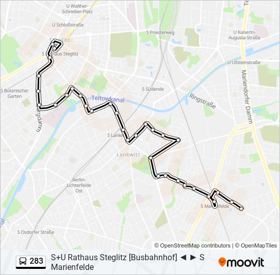 283 bus Line Map