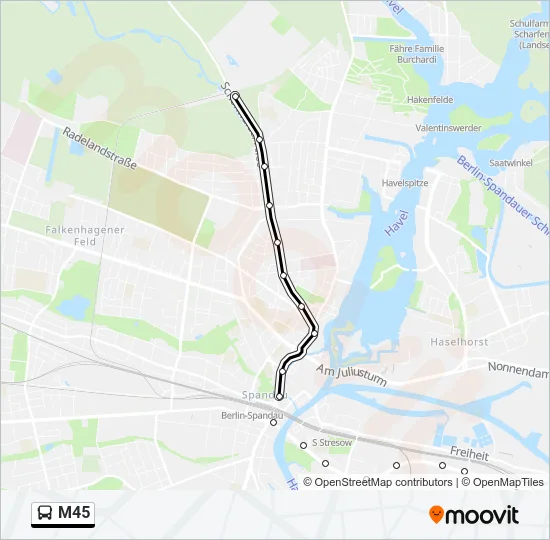 M45 Bus Line Map