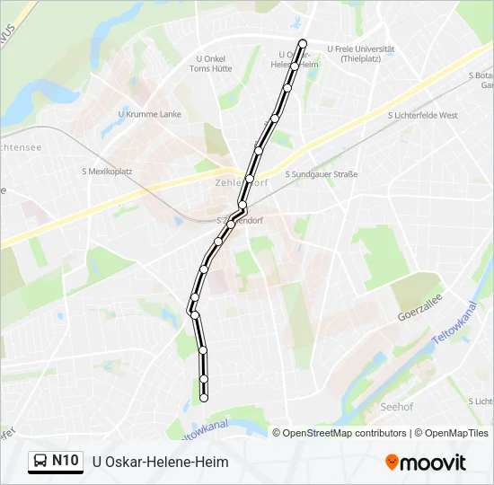 N10 Bus Line Map