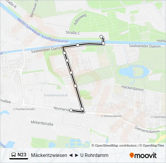 N23 Bus Line Map