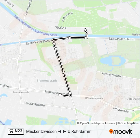N23 Bus Line Map