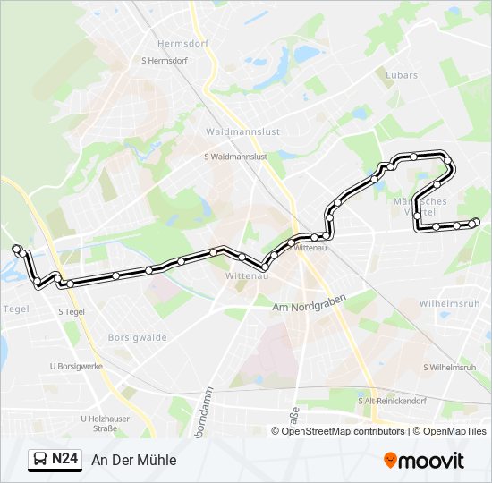 Buslinie N24 Karte