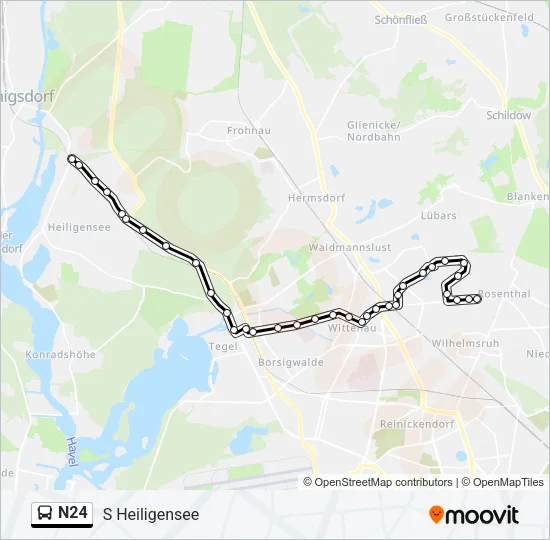 N24 Bus Line Map