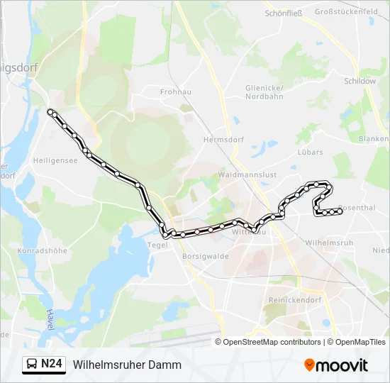 N24 Bus Line Map