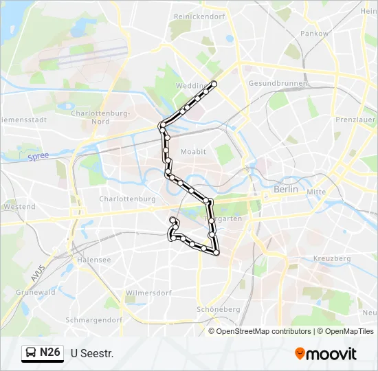 Автобус N26: карта маршрута