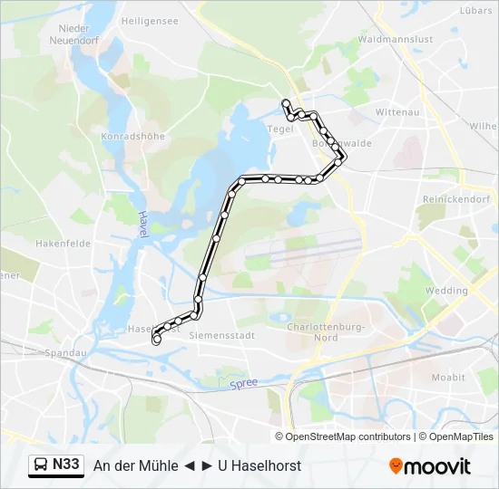N33 Bus Line Map
