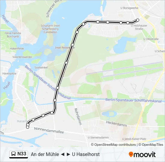 N33 Bus Line Map
