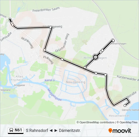 N61 Bus Line Map