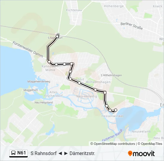 N61 Bus Line Map
