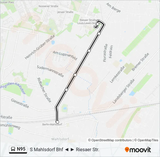N95 Bus Line Map