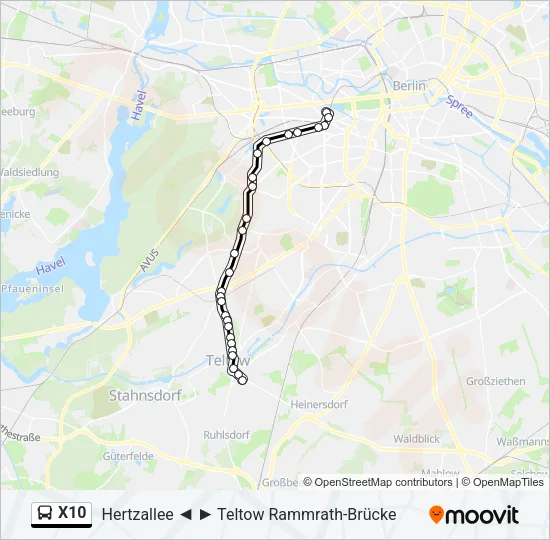 X10 Bus Line Map