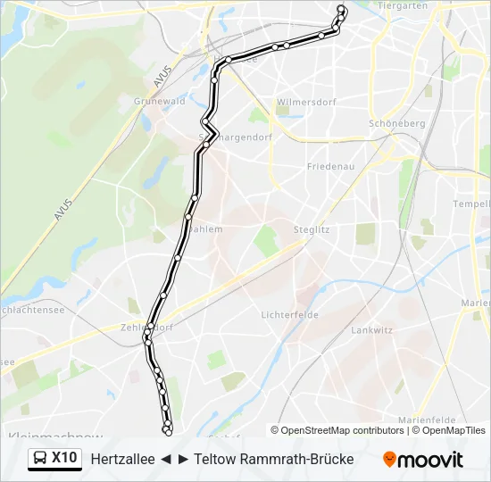 X10 Bus Line Map