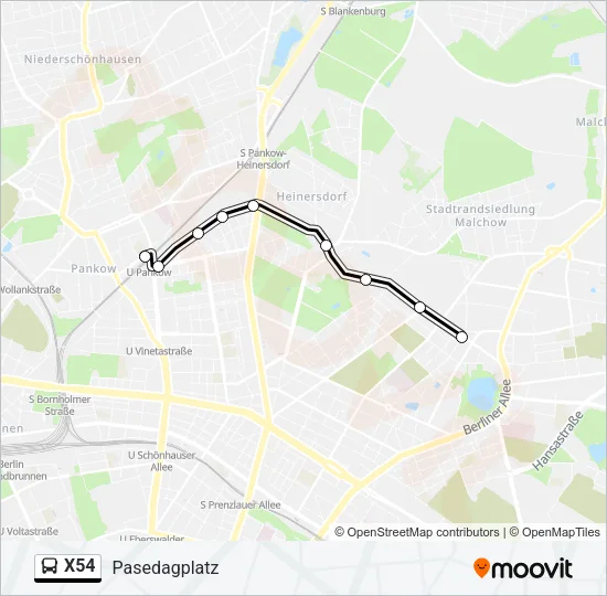 X54 Bus Line Map