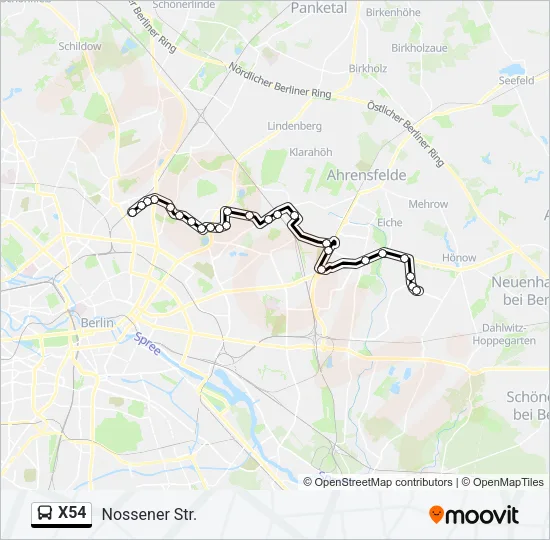 X54 Bus Line Map