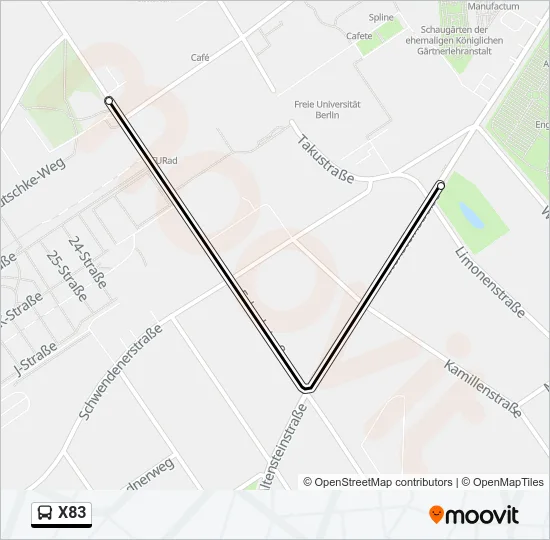X83 Bus Line Map