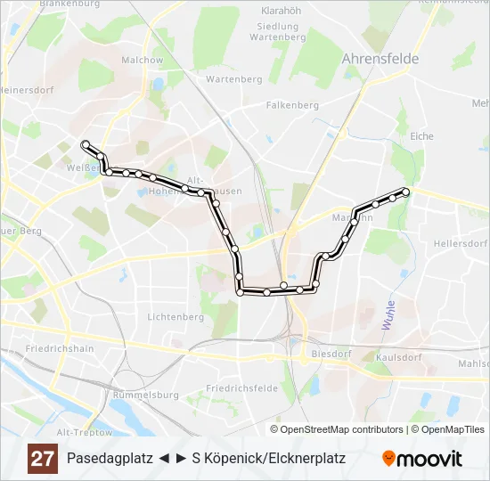 Трамвай 27: карта маршрута