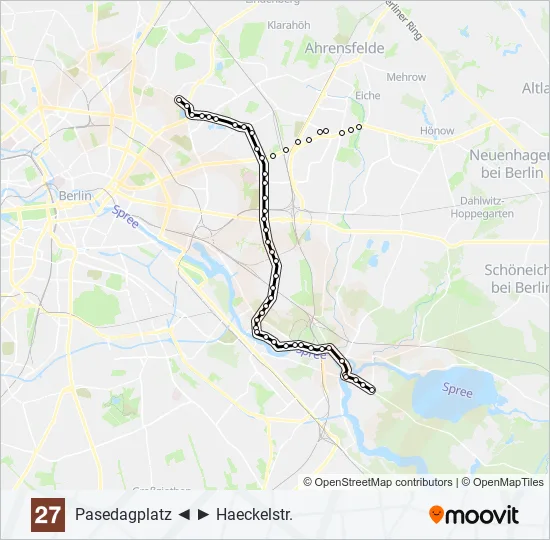 Трамвай 27: карта маршрута