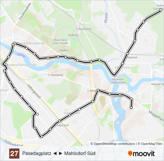 Трамвай 27: карта маршрута