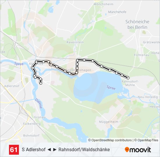 61 Route Fahrpläne, Haltestellen & Karten Betriebshof Köpenick